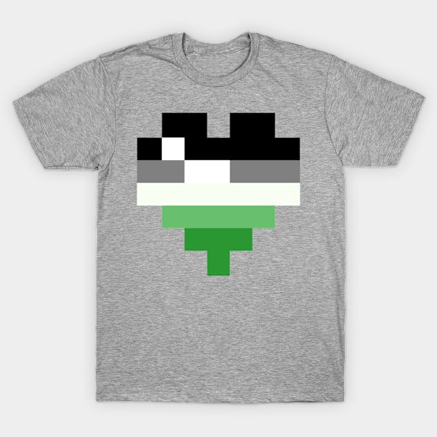 Pixel Heart - Aro Pride T-Shirt by MintyMiamice